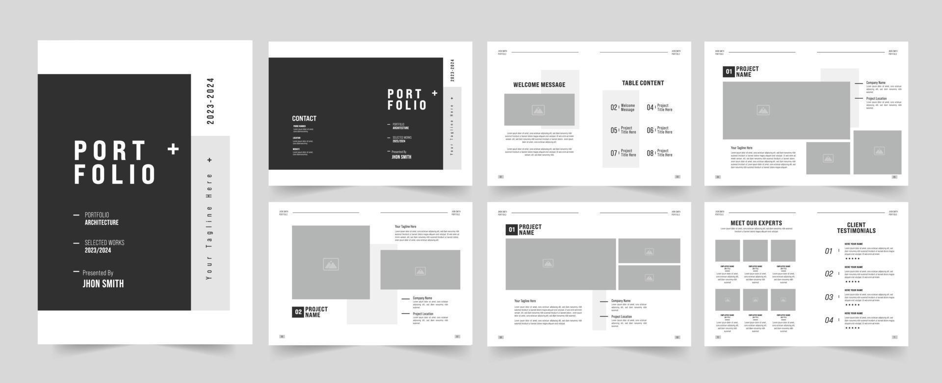 Architecture Portfolio or Construction Portfolio or Real estate portfolio template vector