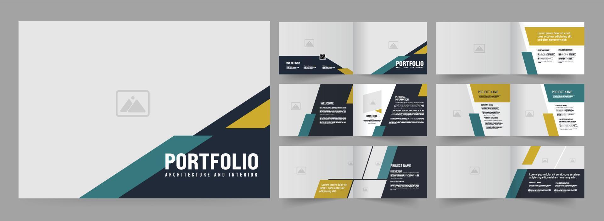 Landscape portfolio layout template vector