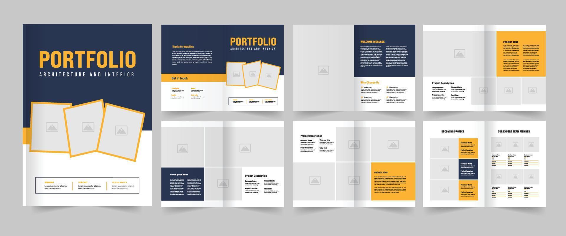 Portfolio Design and and portfolio with Black and White vector
