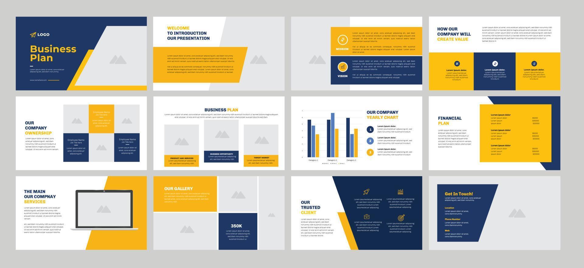 Business Plan presentation design vector