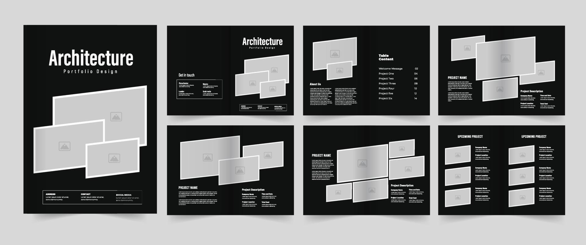 Creative Portfolio Design or Architecture Portfolio Layout Template vector