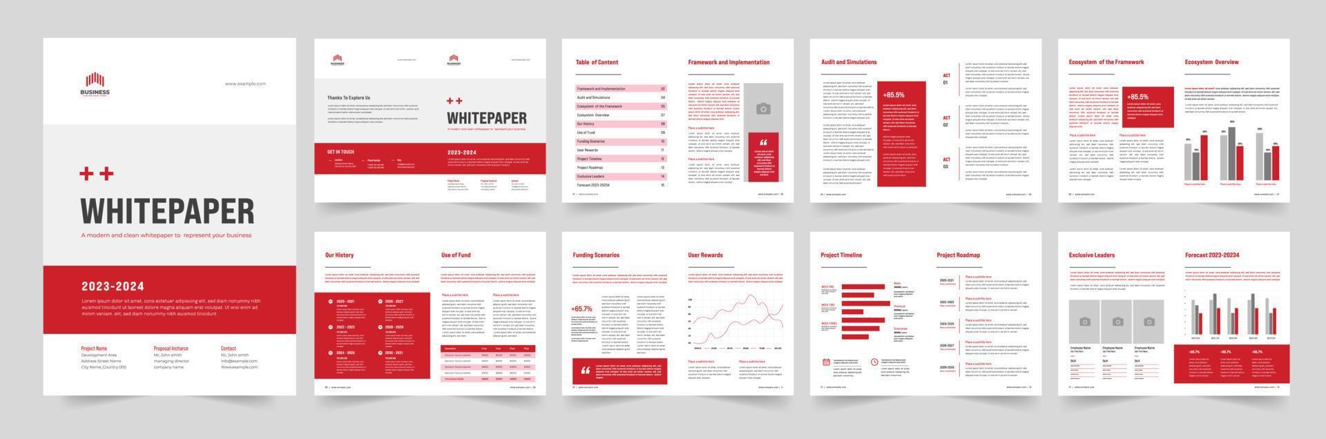 White paper layout or white paper design vector