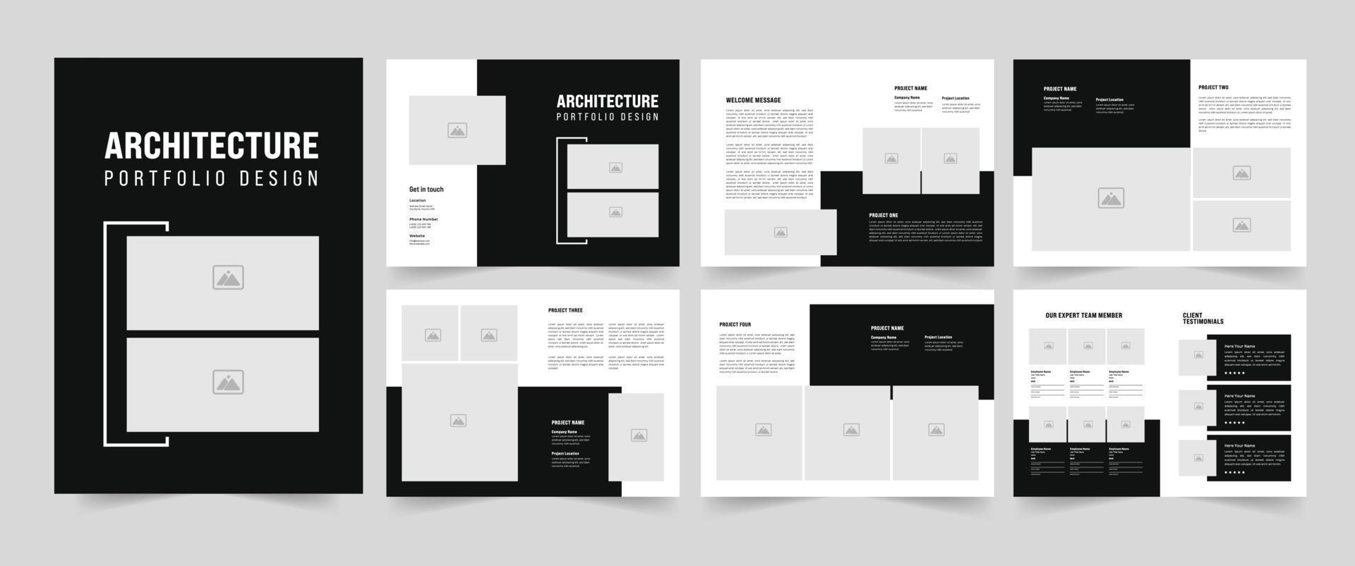 Architecture Portfolio Layout Design vector