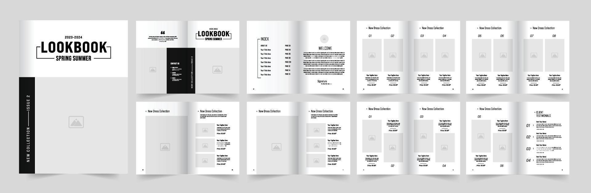 Fashion Lookbook Layout Template vector