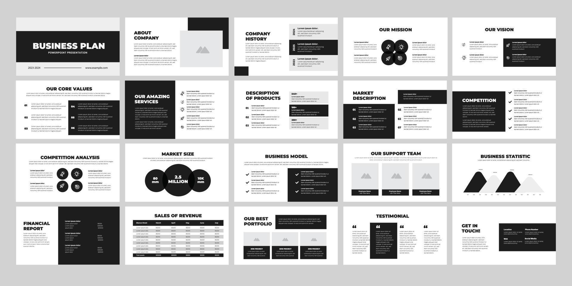 Business Plan presentation slide design vector
