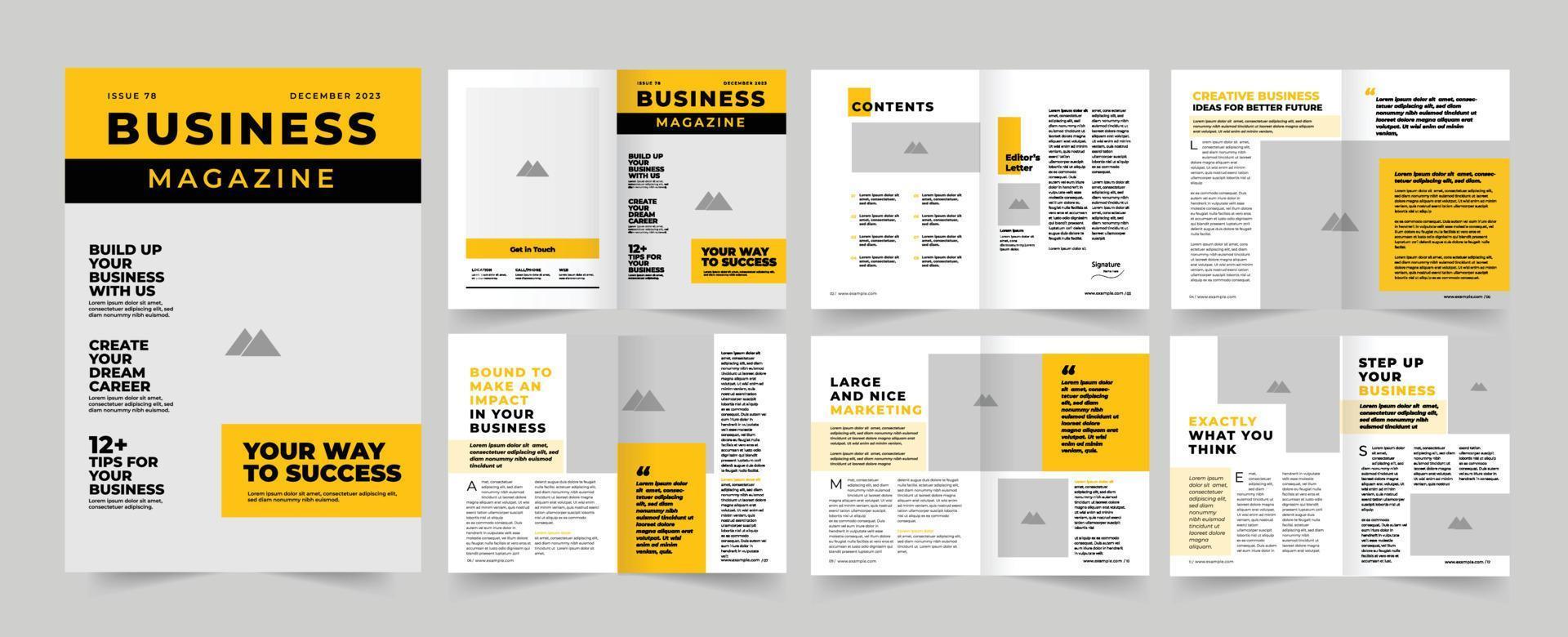 Business Magazine Layout Template Design vector