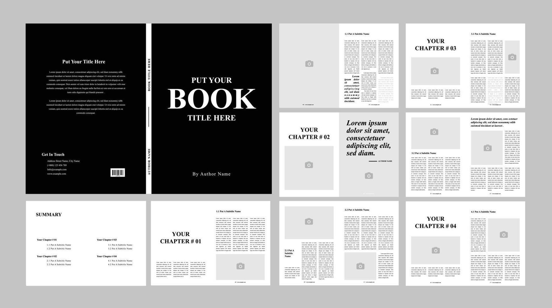 Book Layout Black and white vector