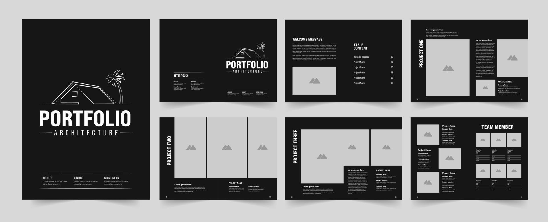 Architecture Portfolio Template or Urban Portfolio Design vector