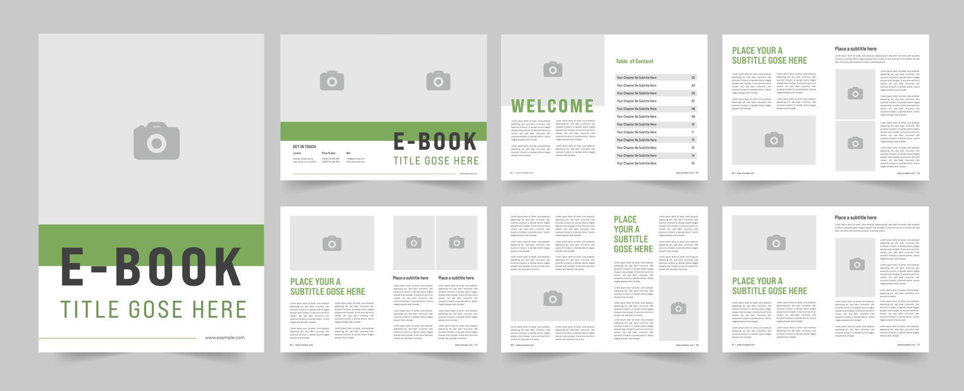 Clean Ebook Layout or ebook layout design vector