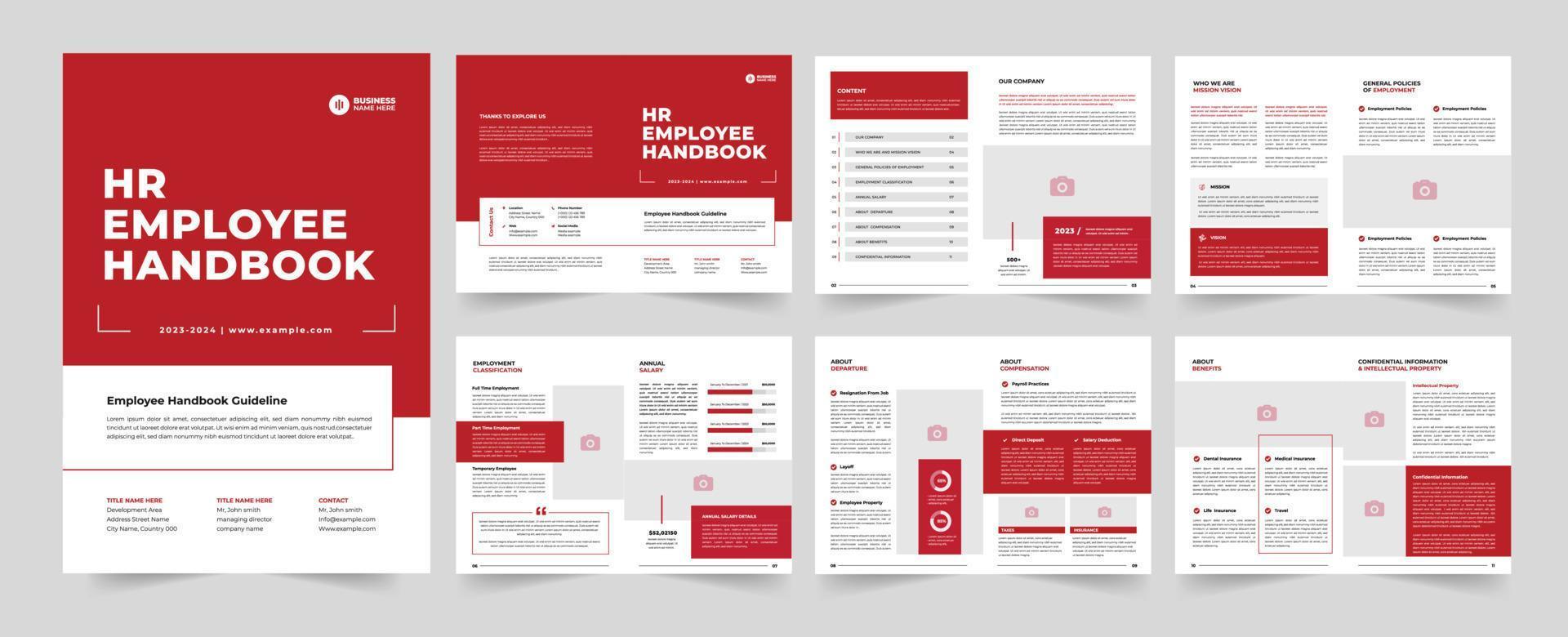 HR Employee Handbook or HR Employee Handbook Template vector