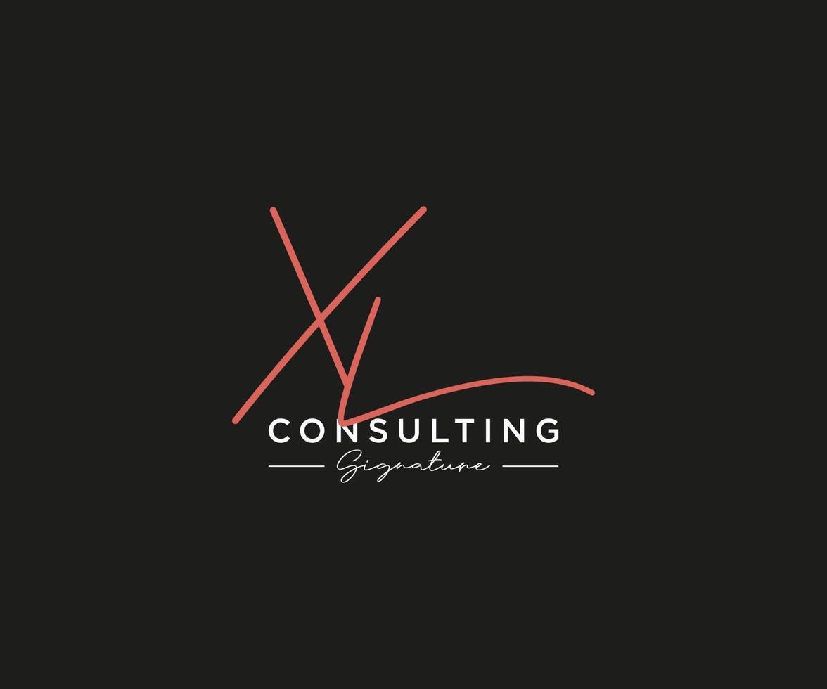 Initial XL signature logo collection template vector. Hand drawn Calligraphy lettering Vector illustration.