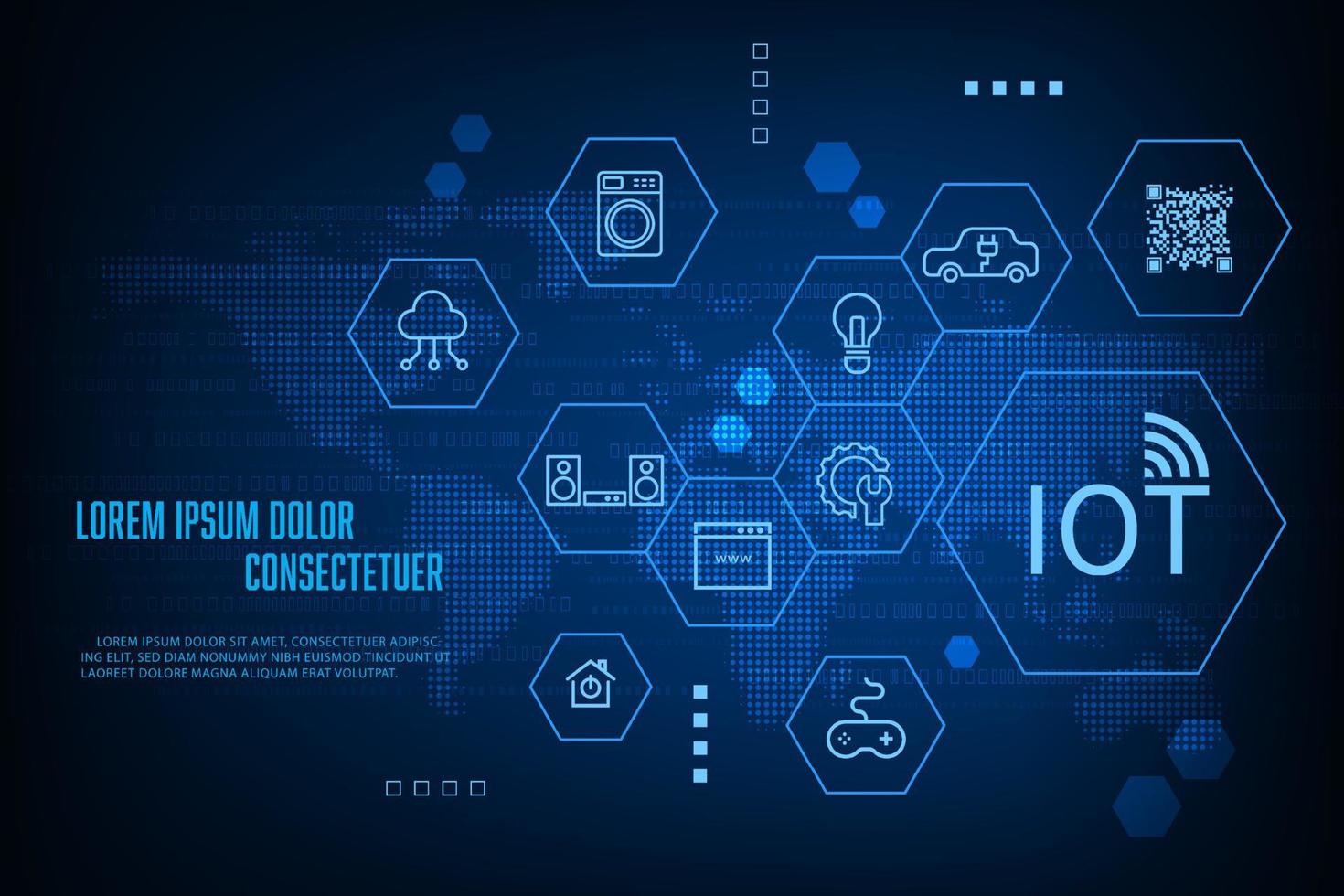 Vector technology internet of things concept Internet technology and home automation system.