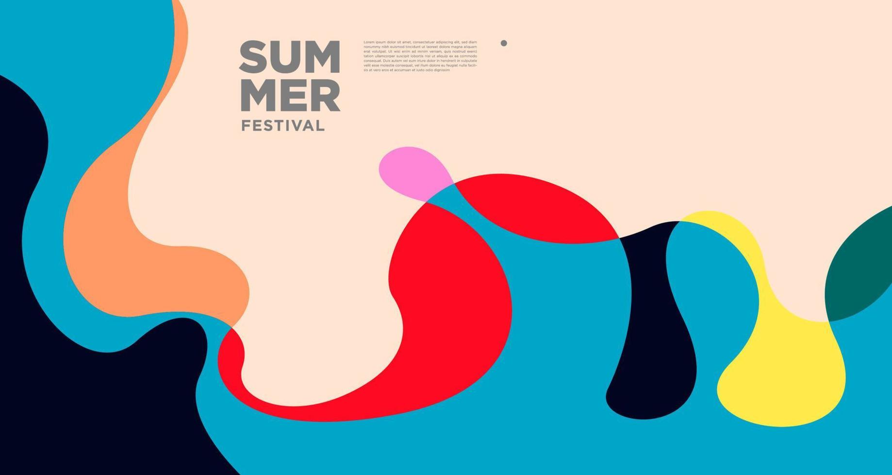 Vector colorful fluid abstract background for summer banner