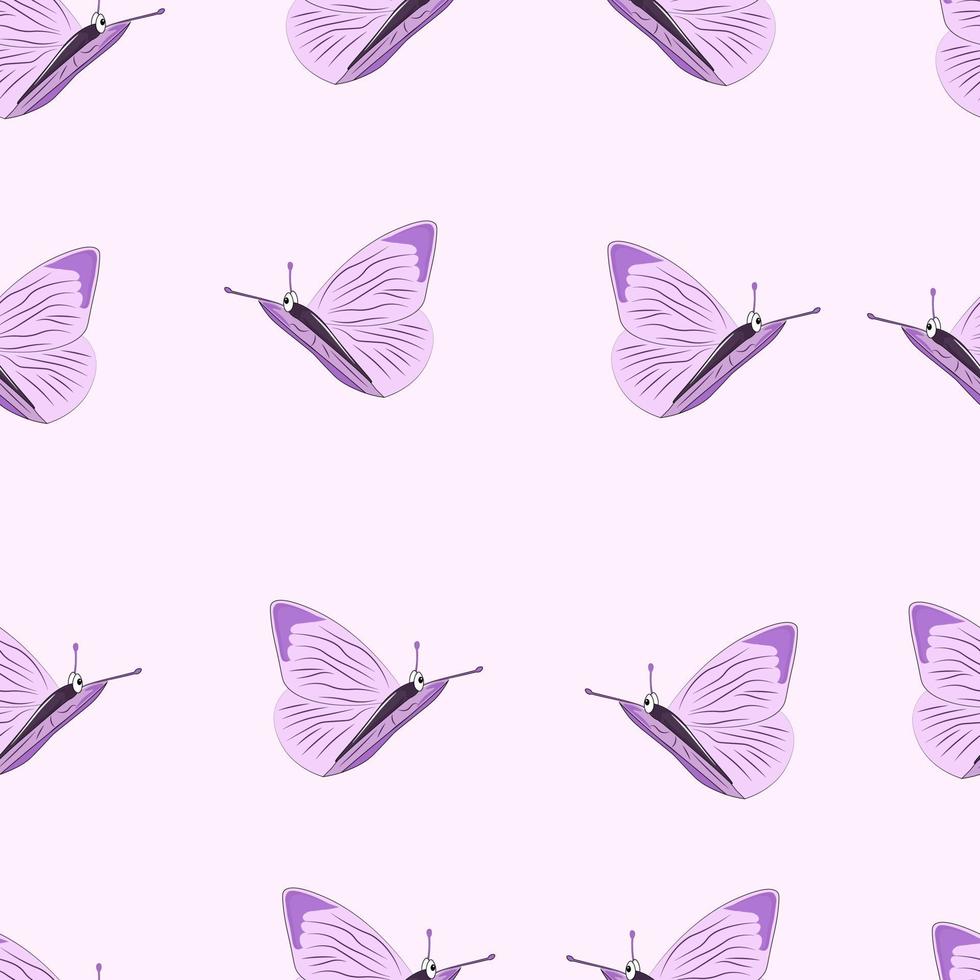 seamless pattern with pink butterflies vector