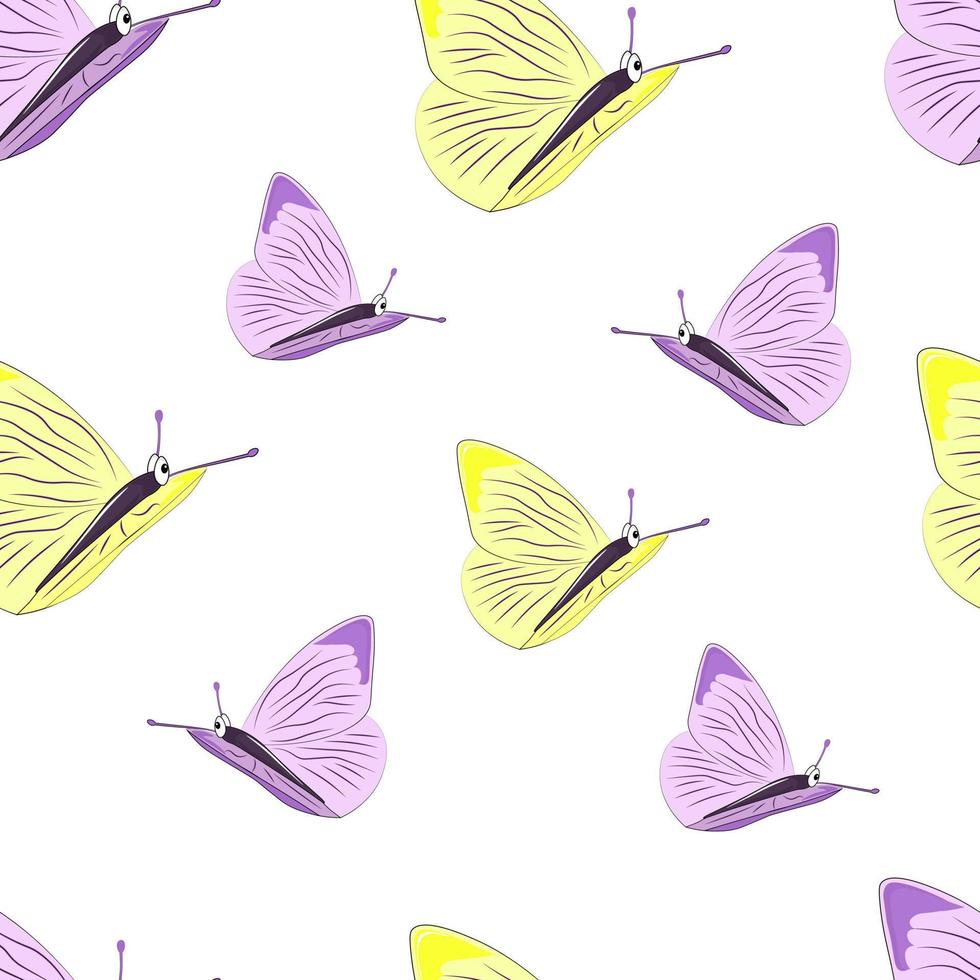 seamless pattern with flying butterflies vector