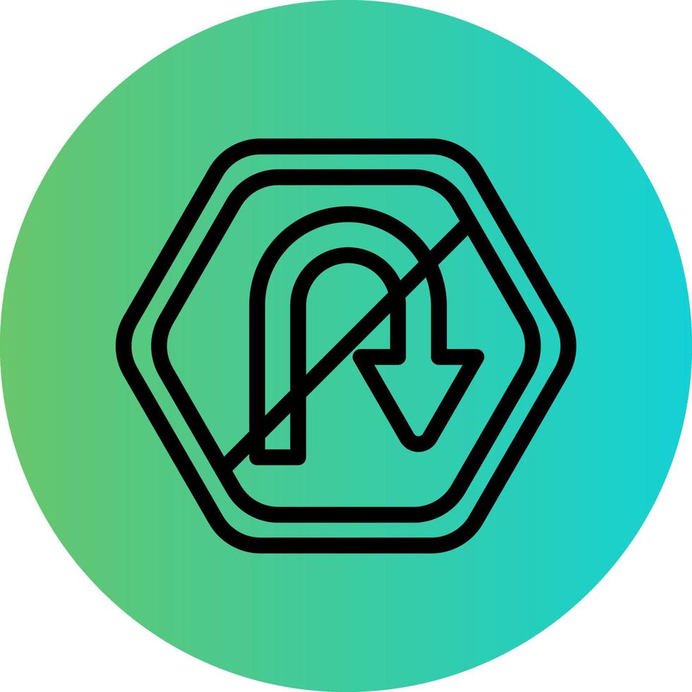 No U Turn Vector Icon Design