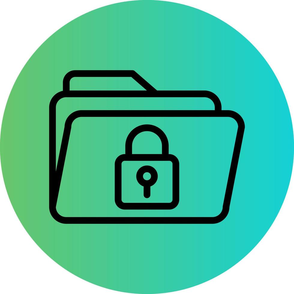 Folder Locked Vector Icon Design