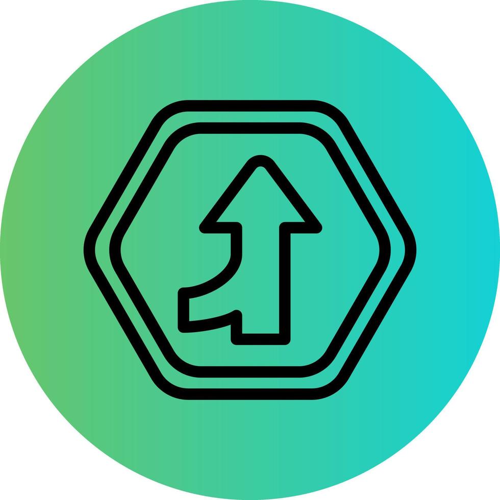 Merging Road Vector Icon Design
