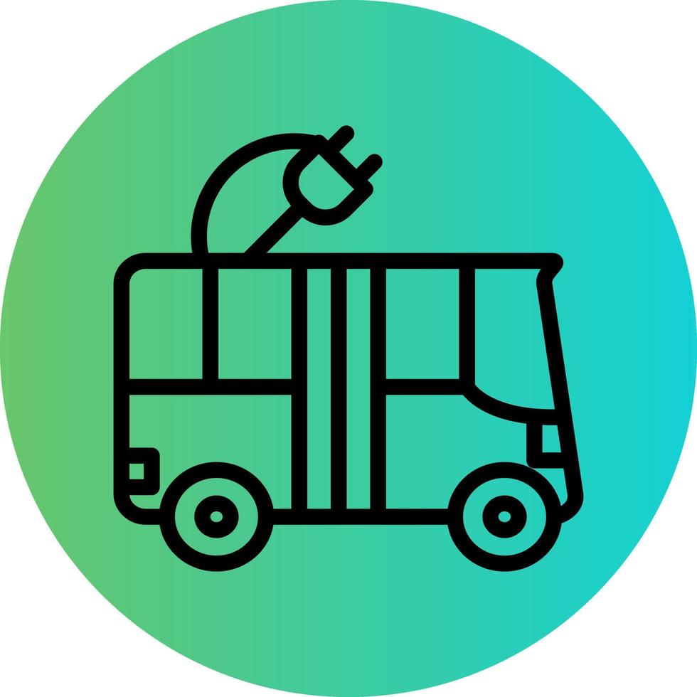 Electric Bus Vector Icon Design