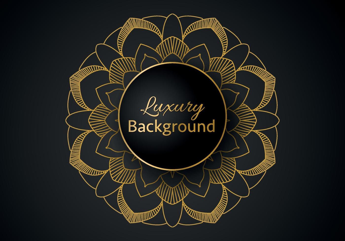 Fondo de diseño de mandala ornamental de lujo en color dorado. vector