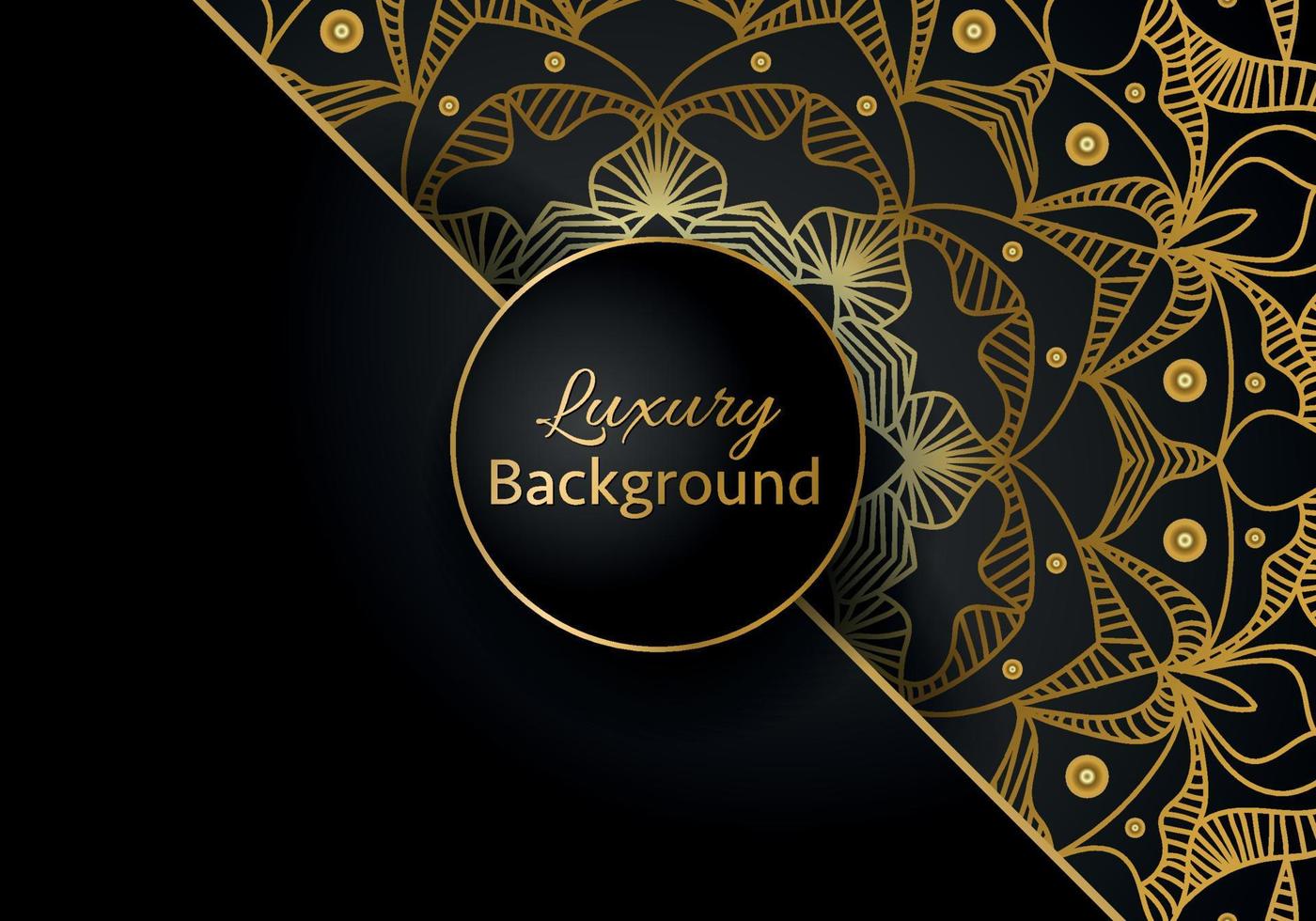 luxury ornamental mandala design background in gold color vector