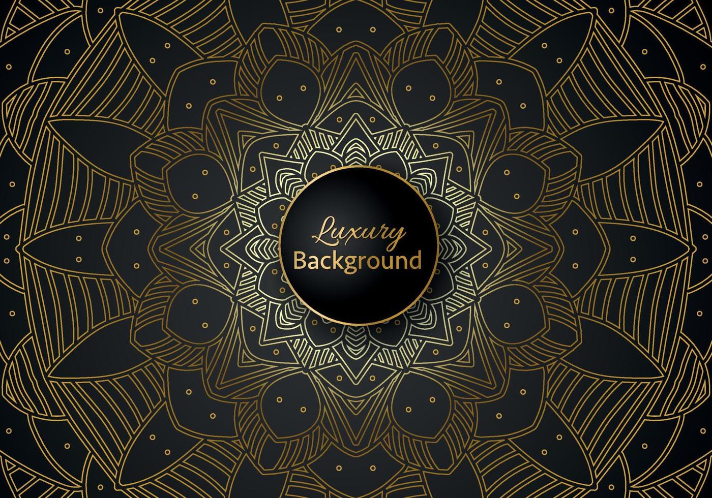 Fondo de diseño de mandala ornamental de lujo en color dorado. vector