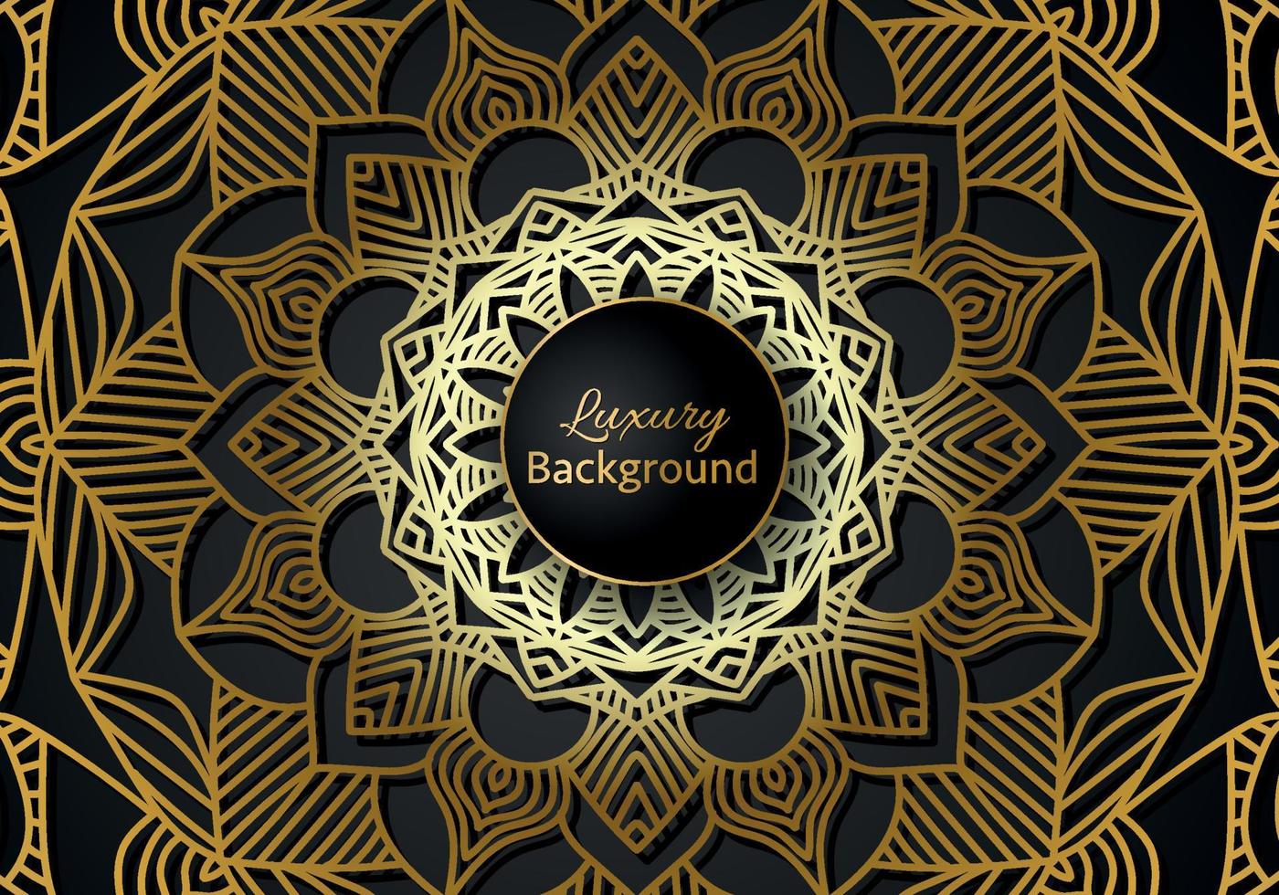 luxury ornamental mandala design background in gold color vector