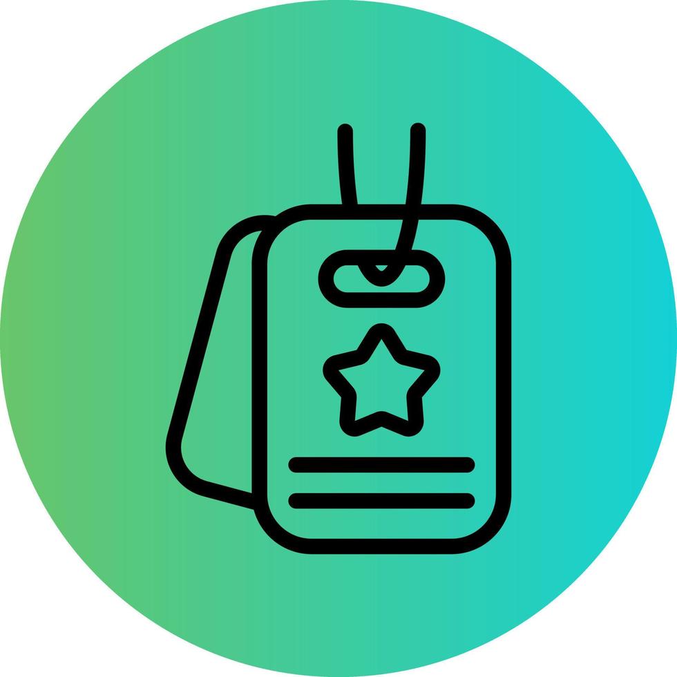 Army Dog Tag Vector Icon Design