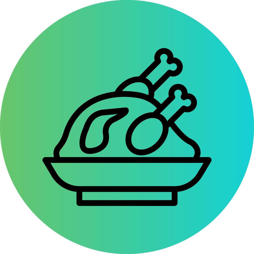 Roast Chicken Vector Icon Design
