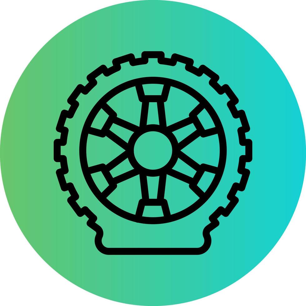 Flat Tire Vector Icon Design