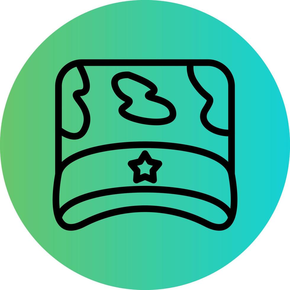 Military Hat Vector Icon Design