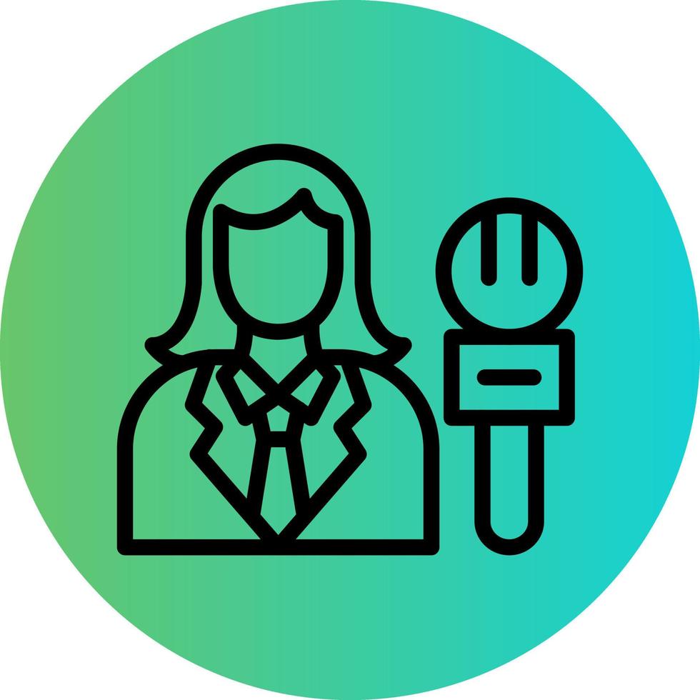 Female Journalist Vector Icon Design
