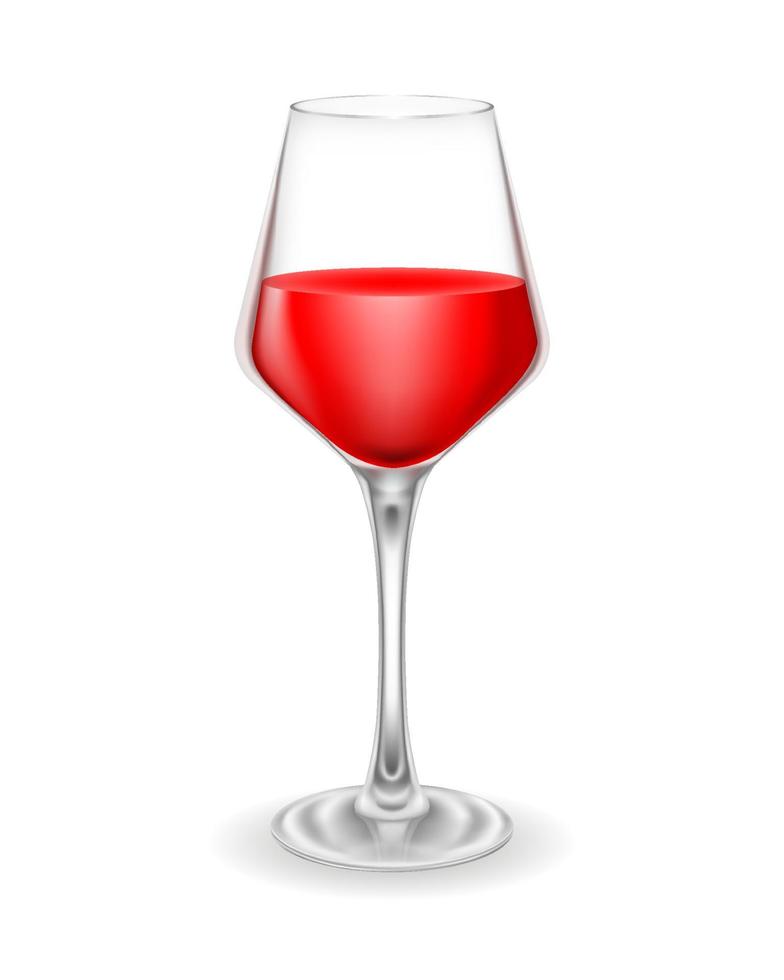 transparent glass for wine and low alcohol drinks vector illustration