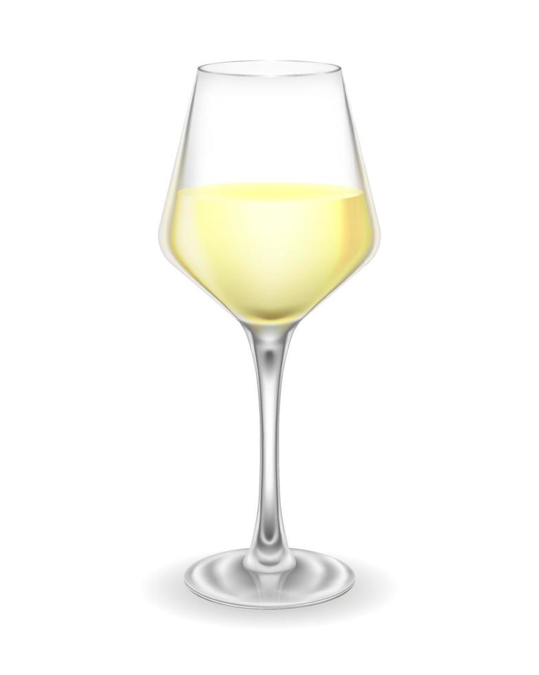 transparent glass for wine and low alcohol drinks vector illustration