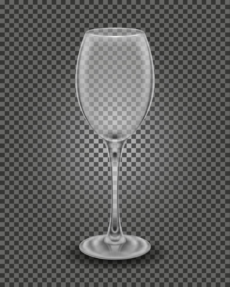 transparent glass for wine and low alcohol drinks vector illustration