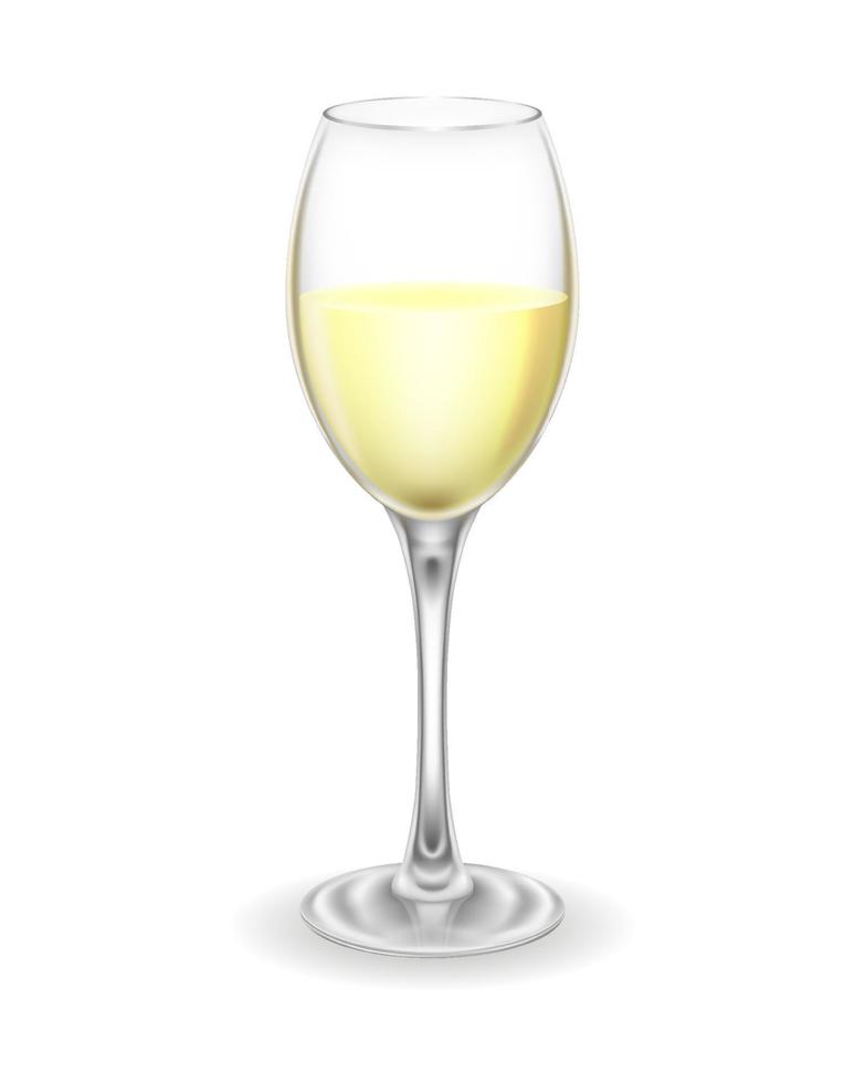 transparent glass for wine and low alcohol drinks vector illustration