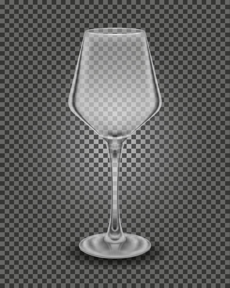 transparent glass for wine and low alcohol drinks vector illustration