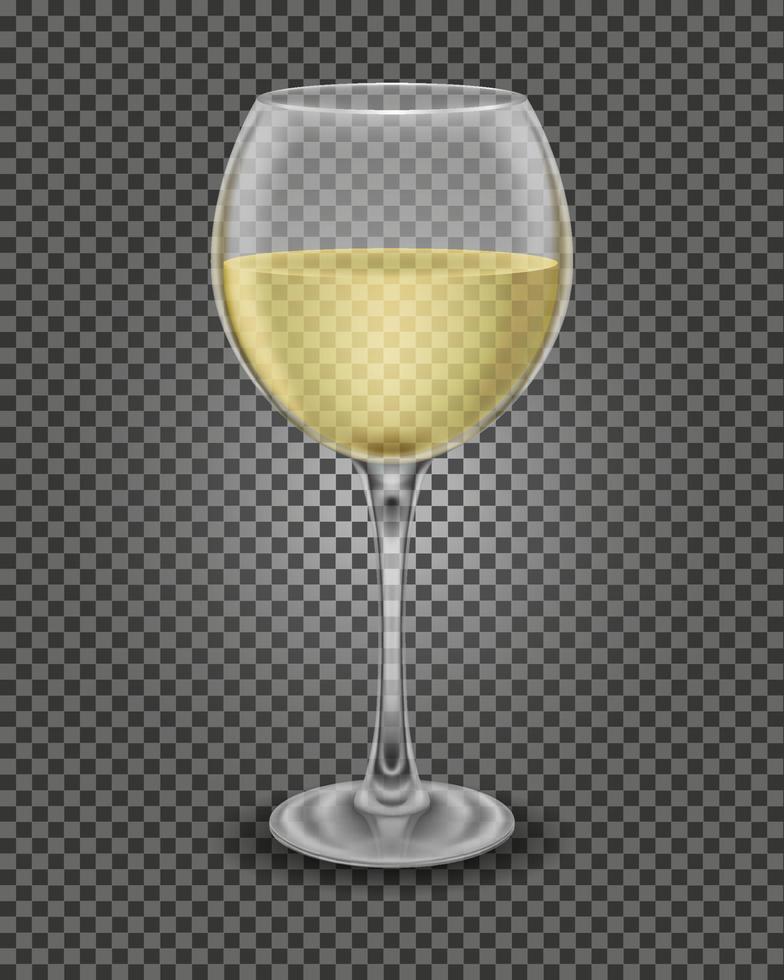 transparent glass for wine and low alcohol drinks vector illustration