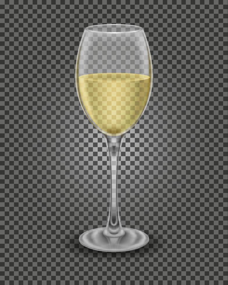 transparent glass for wine and low alcohol drinks vector illustration