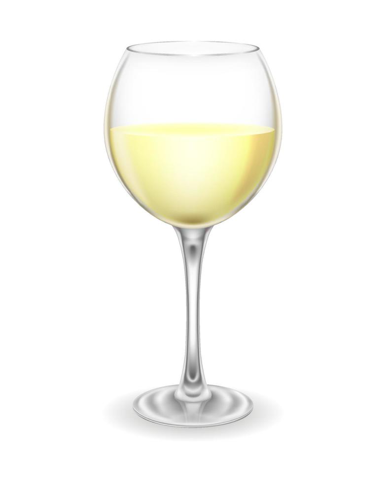 transparent glass for wine and low alcohol drinks vector illustration