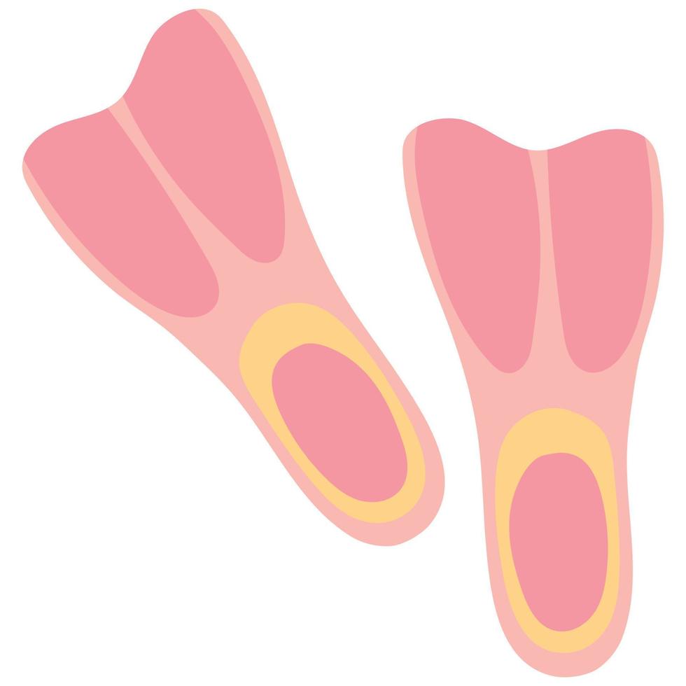 Cute hand drawn pink flippers. White background, isolate. Vector illustration.