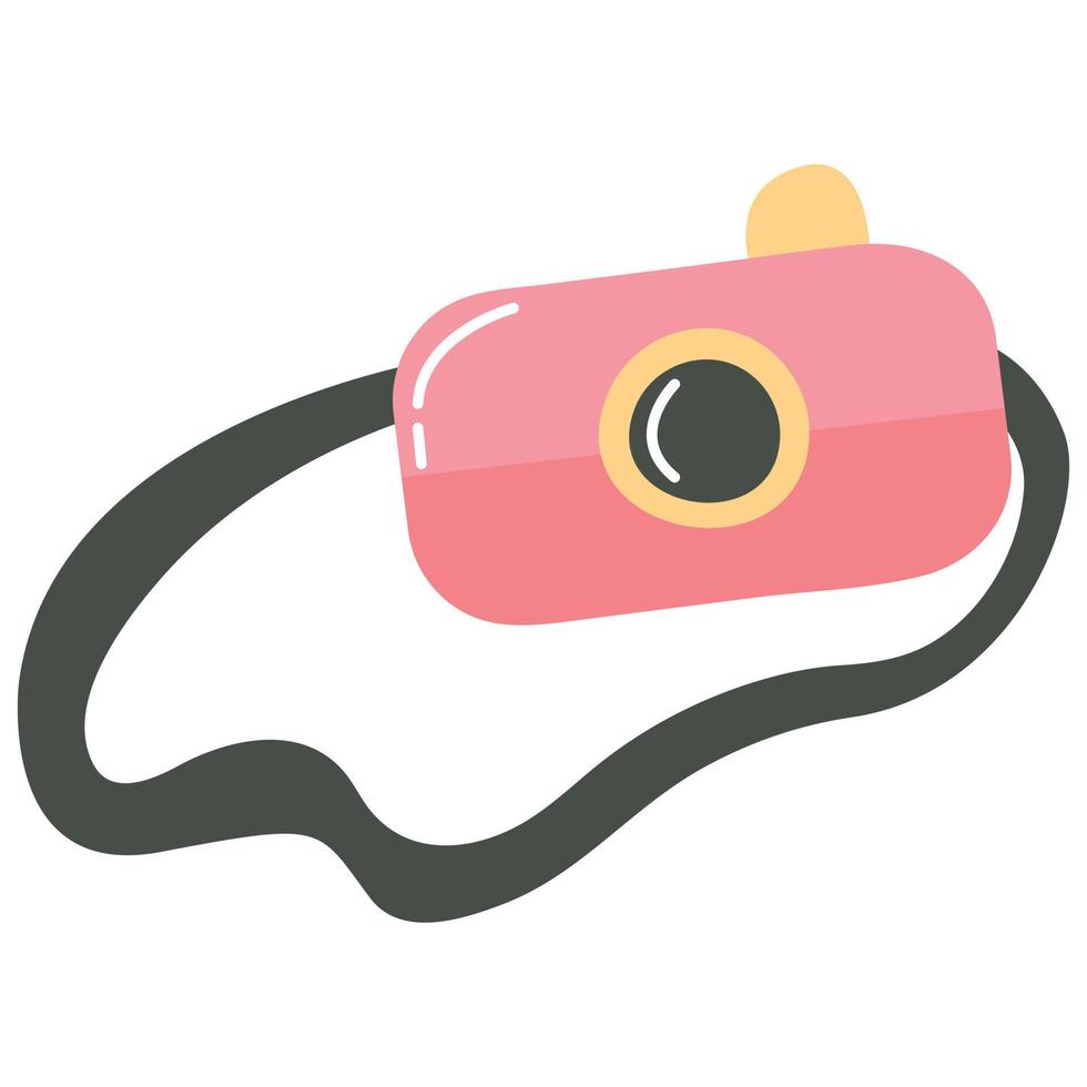 Cute hand drawn camera. White background, isolate. Vector illustration.