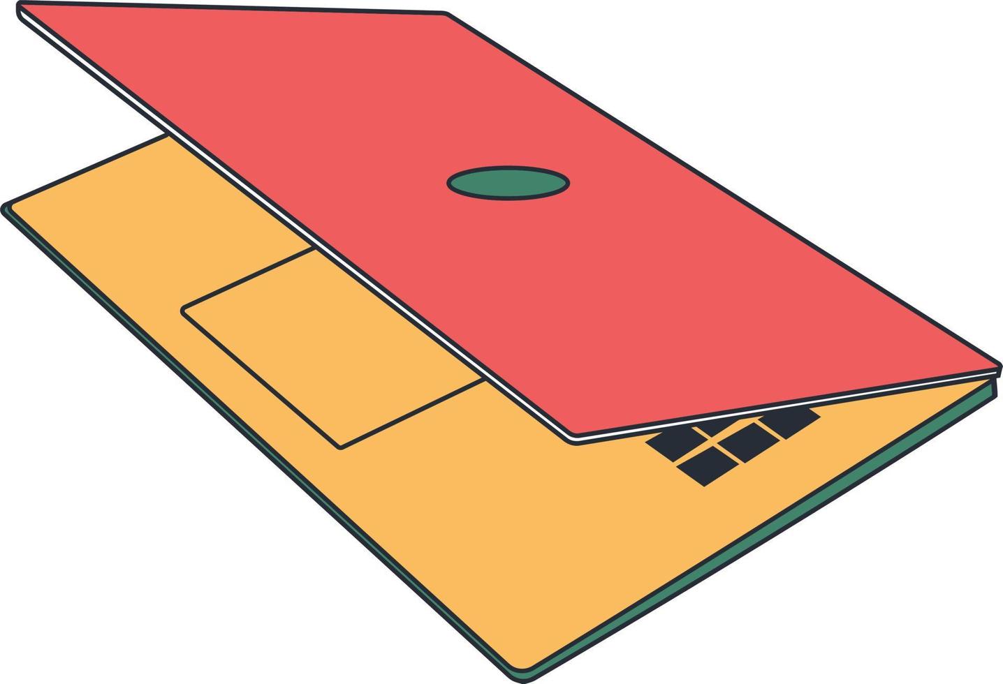 Minimal Laptop Illustration Vector. Retro Color Style Laptop Design vector