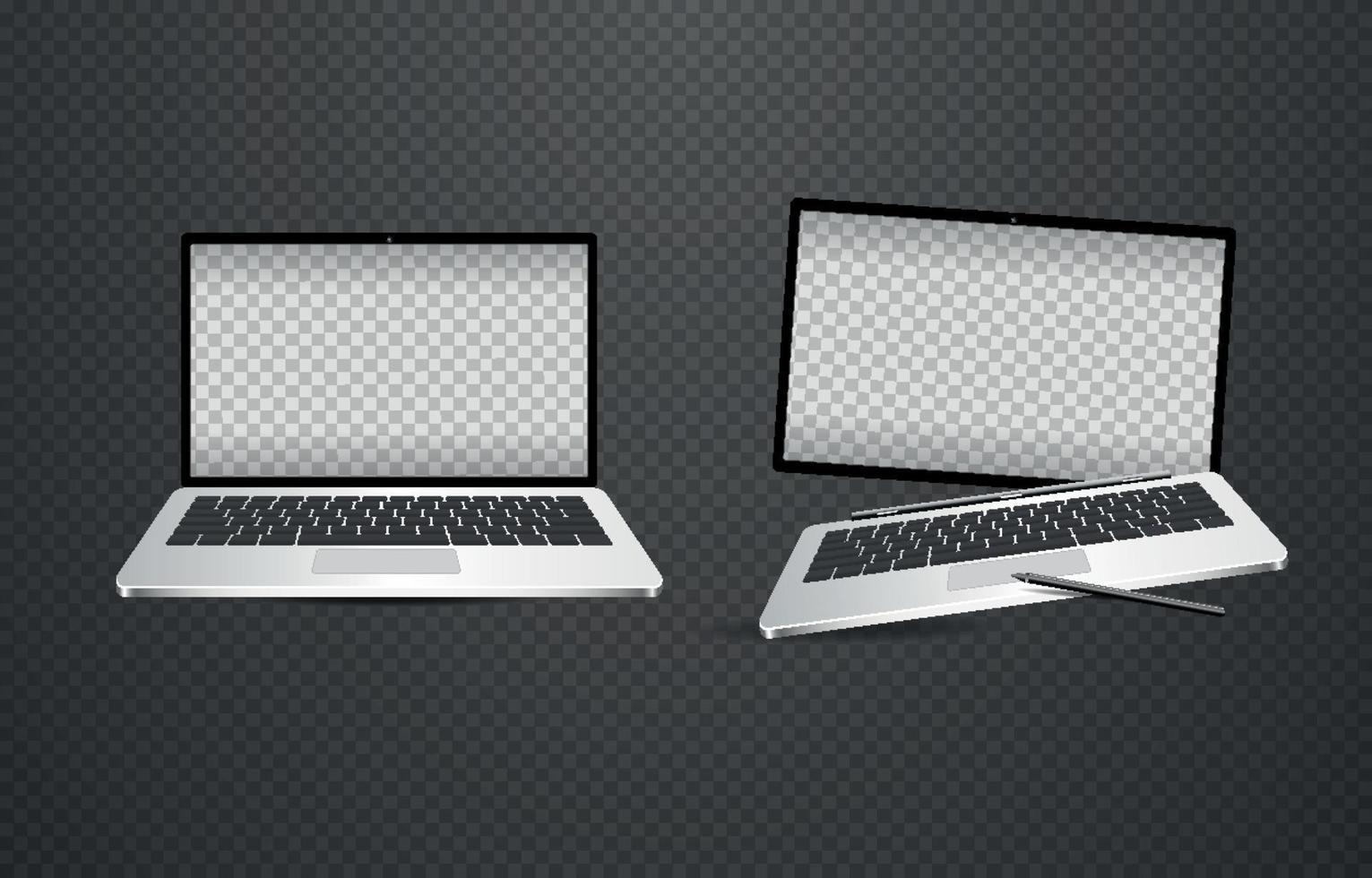 Laptop Generic Silver 3D Mockup vector