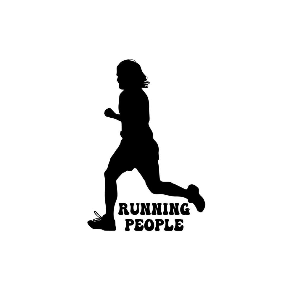 Man running silhouette icon vector free, Silhouette of a running man, Black Running Man, Runner icon illustration