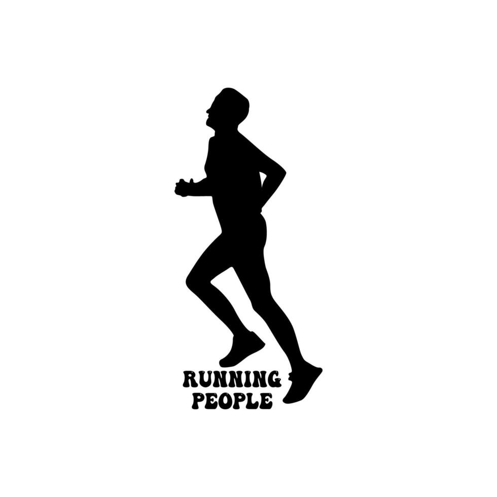 Man running silhouette icon vector free, Silhouette of a running man, Black Running Man, Runner icon illustration