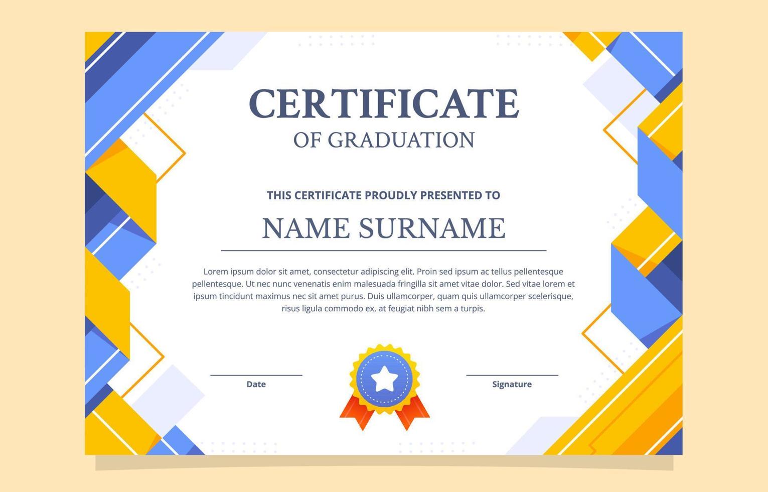 Certificate Education Template vector