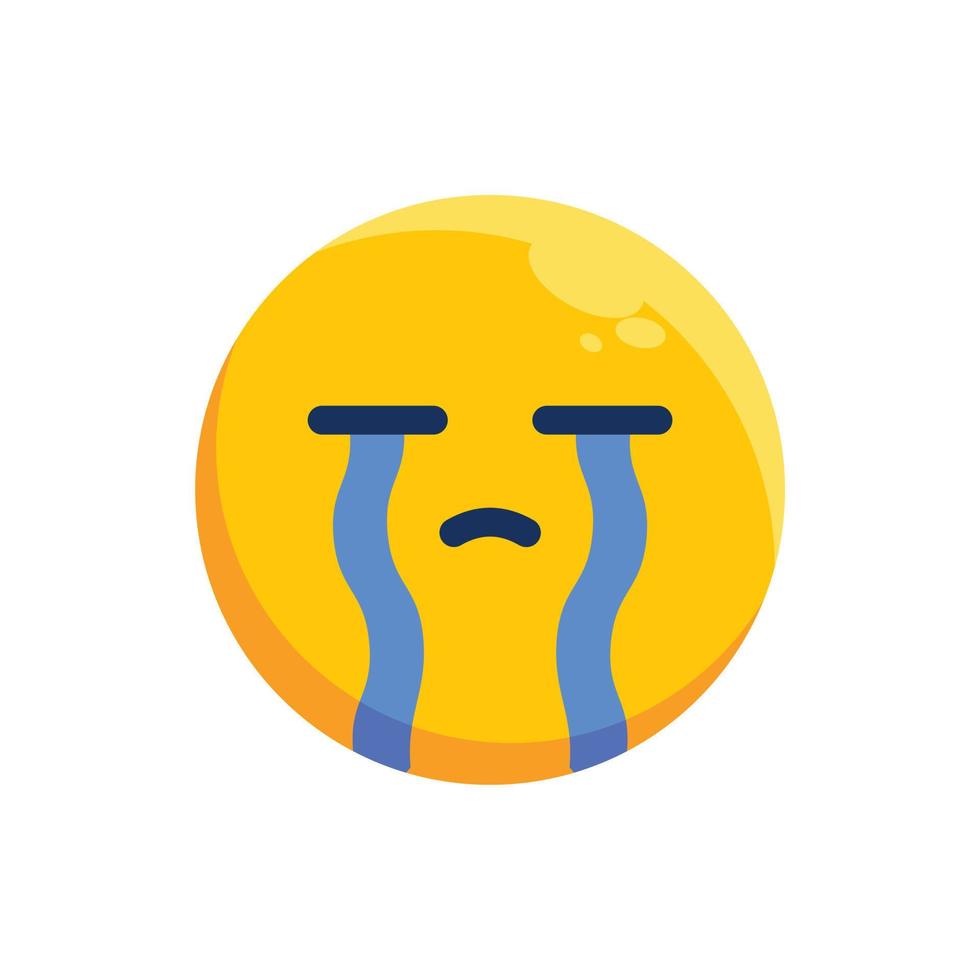 llorando emoji emoticon emoción expresión triste vector