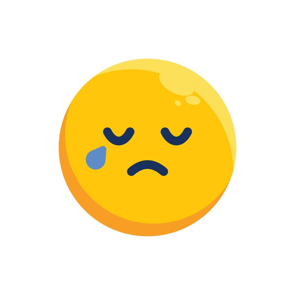 llorando emoji emoticon emoción triste sonriente vector