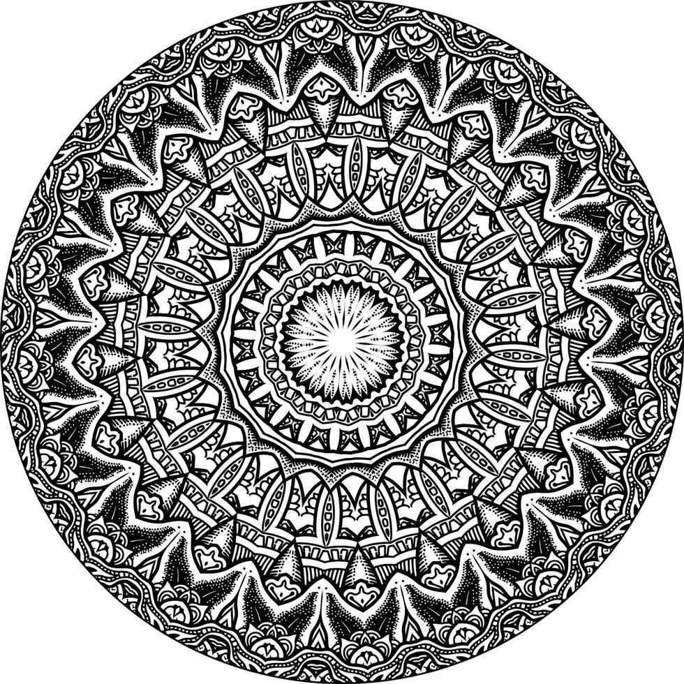 patrón de flores de estilo mandala brillante étnico. patrones de terapia antiestrés vector